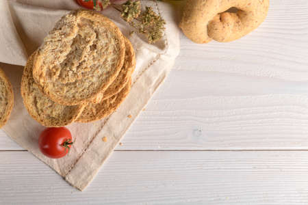 Classical apulian friselle made in Puglia, Salento by wholegrain weat