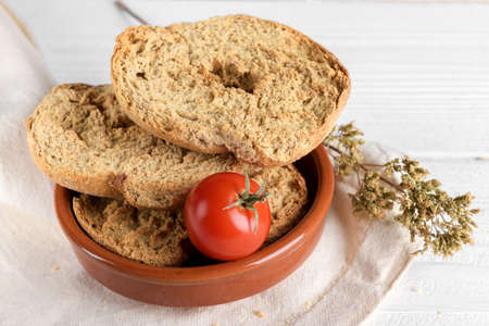 Classical apulian friselle made in Puglia, Salento by wholegrain weatの写真素材