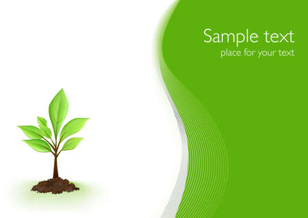 Green background with a plant for ecology topicsのイラスト素材