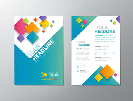 Brochure template design - can be used also as design for , posters or any other printed or online graphic materials.のイラスト素材