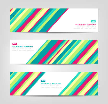 Abstract banners with geometric pattern, can be used on the web or as a header in print templates.のイラスト素材