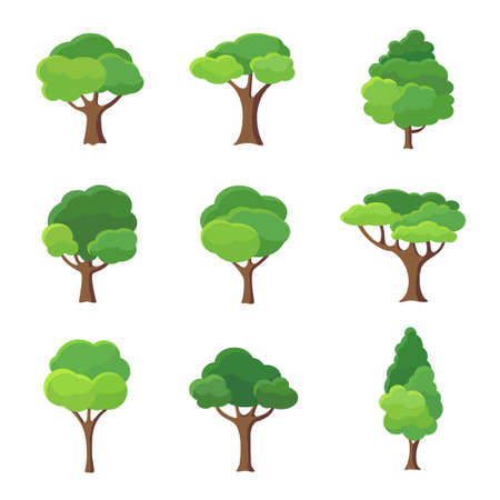 Collection of trees illustration.のイラスト素材