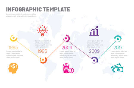 Vector infographics of company success - past, present, and future visions and plans.のイラスト素材