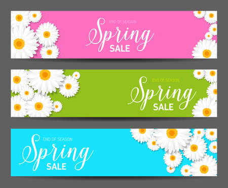 Spring sales banner - for any sales events and seasonal discounts.のイラスト素材