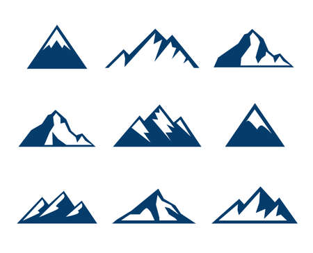 Collection of mountains iconsのイラスト素材