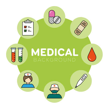 Medical background with icons - can illustrate healthcare or any medical topics.のイラスト素材