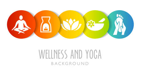 Yoga And Wellness Background - can be used as an illustration or banner for a yoga or wellness studioのイラスト素材