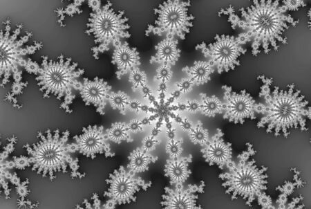 fractal snowflake black and whiteの写真素材