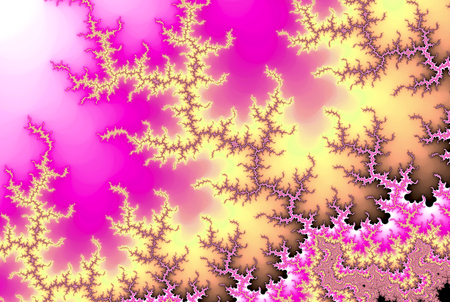 Pink Yellow Spiral Wave Fractal Swirlの写真素材