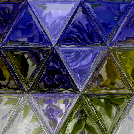 pretty triangle purple, green, blue and white background effect stained glass