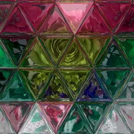 Vintage colored triangles pattern with grunge effect, glass effect