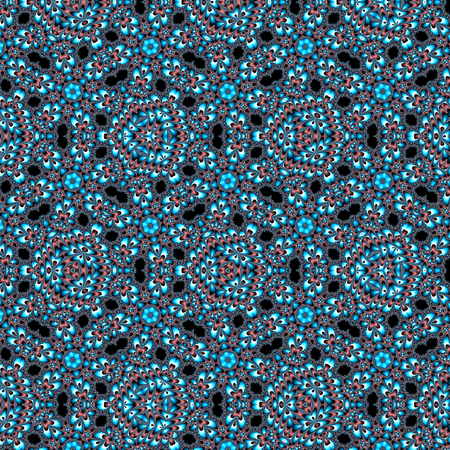 Abstract tribal art ethnic blue pattern on dark background folk repeating