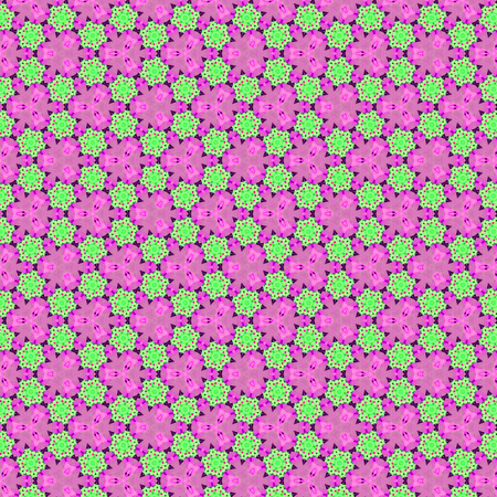 pattern with green sakura on pink backgroundの写真素材