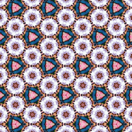 abstract continuous tile pattern with daisies, triangle camomiles, effect paper flowers.