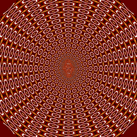 grenadine and golden hexagonal fractal pattern