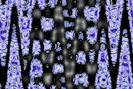 blue snowflakes zigzag on dark background