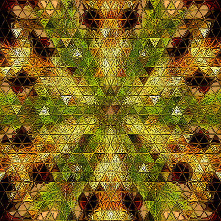 triangles ornament with Christmas tree garland effect