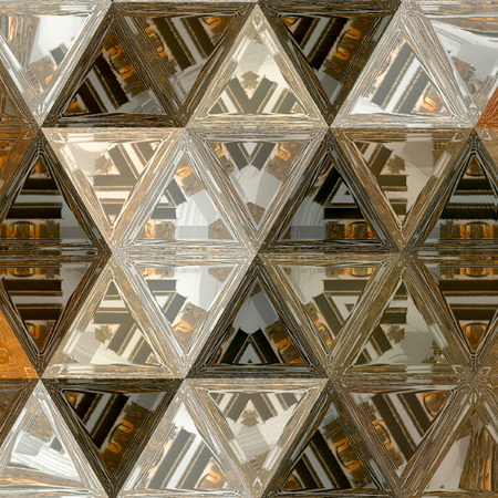 optical transparent mosaic in form of the star in white and brown colors