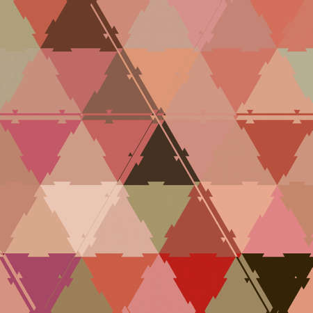 Abstract low poly geometric background with triangles in living coral colors. Mosaic continuous...