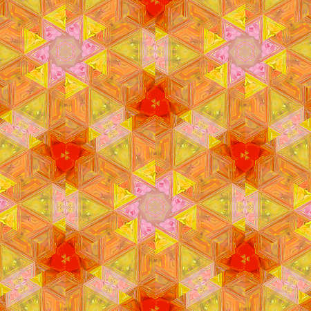 Continuous pattern in autumn colors. Bright orange optical illusion background.