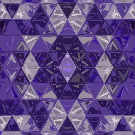 Continuous abstract bright geometric background, stained glass effect in violet and purpleの写真素材