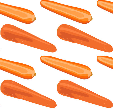 Carrots whole and cut in half. Seamless pattern in vector. Suitable for printing, prints and...