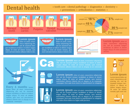 Dental health infographics. Infographics of tooth care. Vectorのイラスト素材