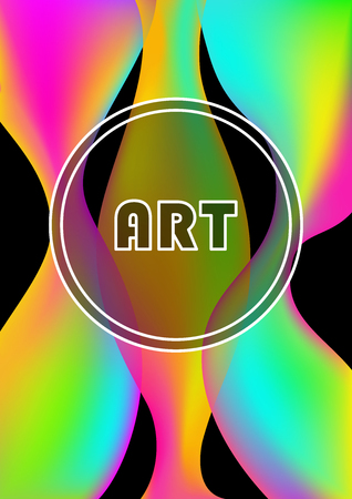 Vertical abstract background with bubble-shaped forms of bright rainbow gradient. Vector illustration.のイラスト素材