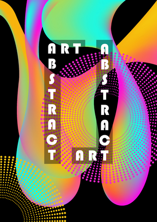 Vertical abstract background with bubble-shaped forms of bright multi-colored gradient. Vector illustration.のイラスト素材