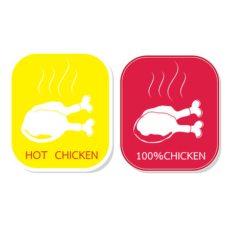 icon set silhouette chicken grill with smoke vectorのイラスト素材