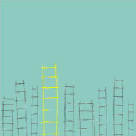 ladders hand drawn different for concept of opportunity to success in business vectorのイラスト素材