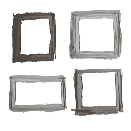 square grunge set frame 4 style old retro for element or decorate vectorのイラスト素材