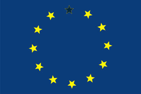 Caricature brexit. The European Union without the Great Britain.のイラスト素材