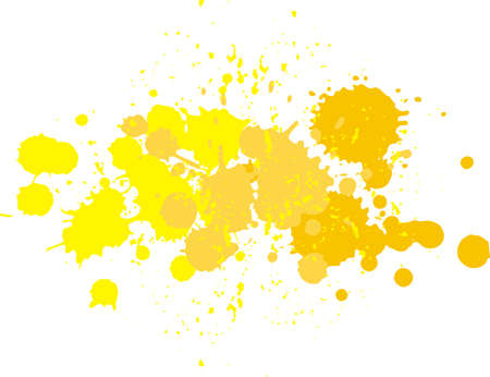 Yellow blobs. Background with blots and splashes of paint.のイラスト素材
