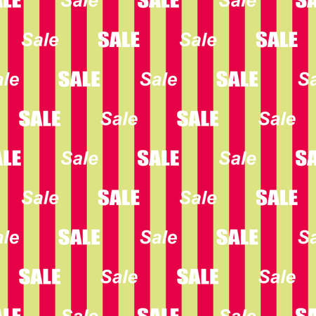 Sale simple background. Red and green stripes and white lettering Sale Wallpaper Closeout banner Selloff seamless pattern Vector illustrationのイラスト素材