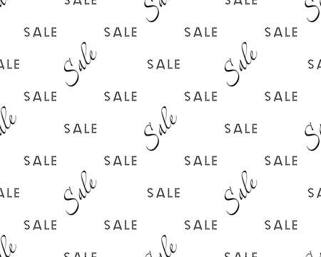 Sale simple background Black on white color Sale background Closeout seamless pattern, Clearance wallpaper Selloff and Sellout theme Vector illustrationのイラスト素材