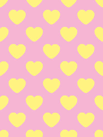 Yellow hearts on a pink background. The theme of Valentines dayのイラスト素材
