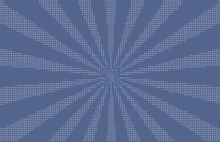Halftone dotted background. Pop art style. Pattern with circles, dots. Radiating from the center starburst, sun burst rays, lines. Backdrop, design for web banners, Wallpaper,sites Vector illustrationのイラスト素材