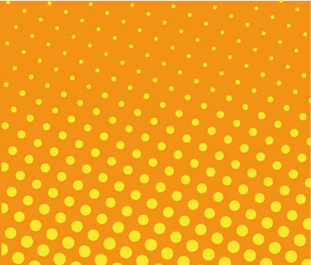Halftone background. Comic dotted pattern. Pop art retro style. Backdrop with circles, rounds, dots, design element for web banners, posters, cards, wallpapers. Yellow-orange color Vector illustrationのイラスト素材