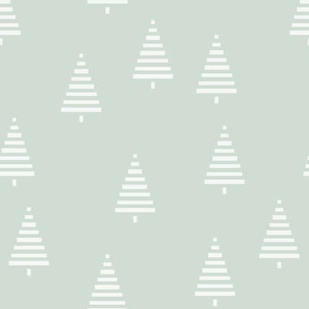 Christmas pattern with trees. Simple, winter, Christmas background graphic with Christmas trees. To print on tissue paper, gift wrapping, packaging. Seamless vector illustrationのイラスト素材
