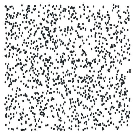 Random, chaotic, irregular circles, dots. Black and white vector illustration. The element of design to create layouts, backgrounds, patternsのイラスト素材