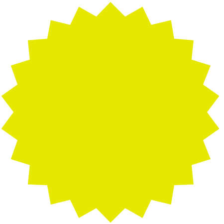 Vector starburst, sunburst badge. Yellow color. Simple flat style Vintage  label, sticker. Design elements. Vector illustrationのイラスト素材