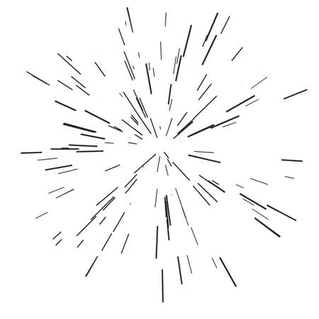 Sun burst, star burst sunshine. Radiating from the center of thin beams, lines. illustration. Design element for , signs Dynamic style Abstract explosion, speed motion lines from the middleのイラスト素材