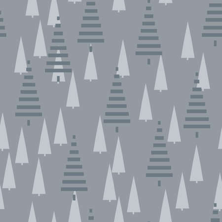 Christmas pattern with trees. Abstract winter forest. Simple background to print on fabric, paper, gift wrapping, packaging, scrap-booking, covers, backdrops, wallpapers, web. Vector illustrationのイラスト素材
