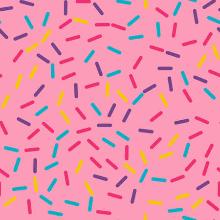 Festival seamless pattern with confetti or donut's glaze, sprinkles. Repeating background, vector illustrationのイラスト素材