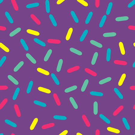 Festival seamless pattern with confetti or donut's glaze, sprinkles. Repeating background, vector illustrationのイラスト素材