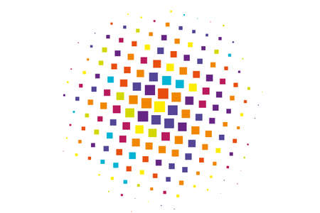 Halftone background. Comic style. Abstract geometric pattern with small squares. Design element for web banners, posters, cards, wallpapers, backdrops Colorful Vector illustrationのイラスト素材