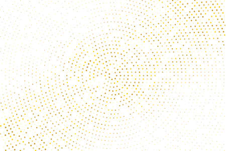 Abstract futuristic halftone pattern. Comic background. Dotted backdrop with circles, dots, point small scale. Design element for web banners, posters, cards, wallpapers, sites. Gold, golden glitterのイラスト素材