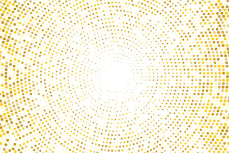 Abstract futuristic halftone pattern. Comic background. Dotted backdrop with circles, dots, point small scale. Design element for web banners, posters, cards, wallpapers, sites. Gold, golden glitterのイラスト素材