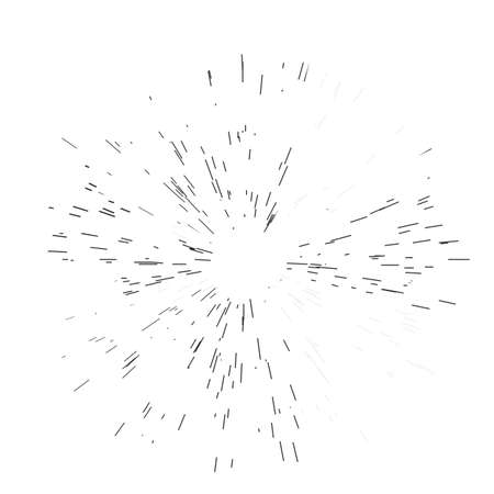 Radiating from the center of thinbeams, lines. Vector illustration. Icon black on white. Design element  Dynamic style. Abstract explosion, speed motion lines from the middle, radiating sharpのイラスト素材